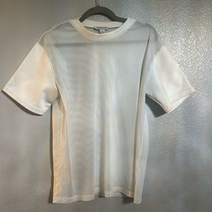 Women’s white mesh see through T shirt size small